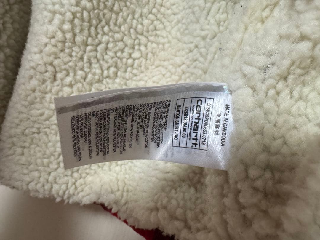 【Carhartt】カーハート ボア チェック ジャケット 赤 レッド S