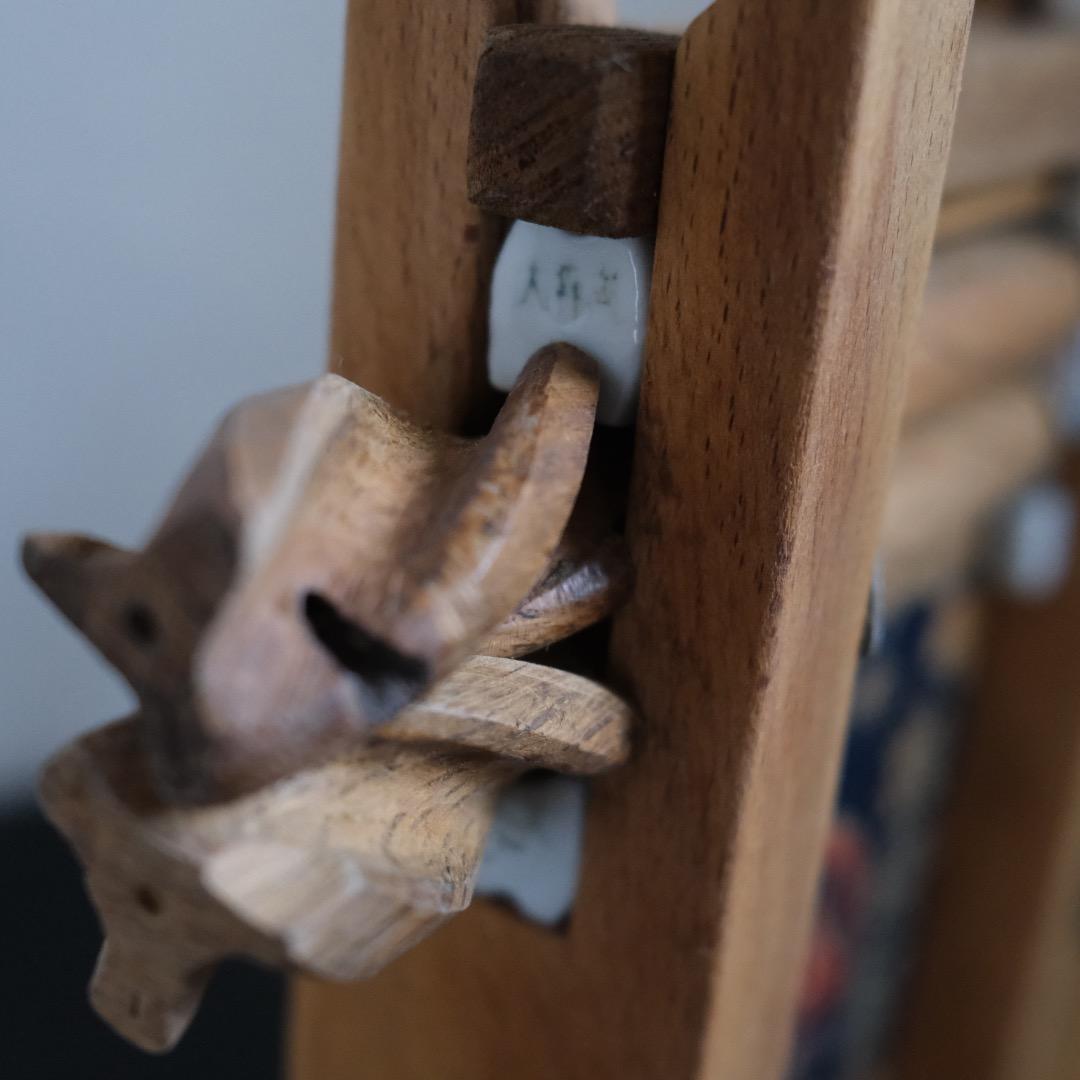 棉繰り機　綿繰り機　わたくり機　織り機　手紡ぎ　手織り　スピンドル　古道具