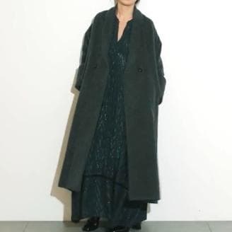 美品　スタイリング　ケイシラハタ　シャギーウールノーカラーボリュームコート754