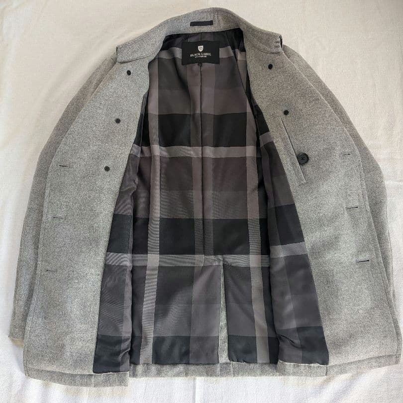 ウールピーコート グレー ダブルボタン ダウンピーコート ダウンコート