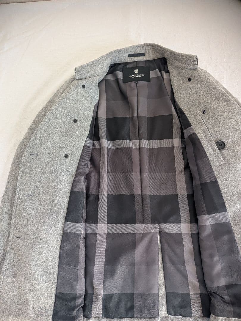 ウールピーコート グレー ダブルボタン ダウンピーコート ダウンコート