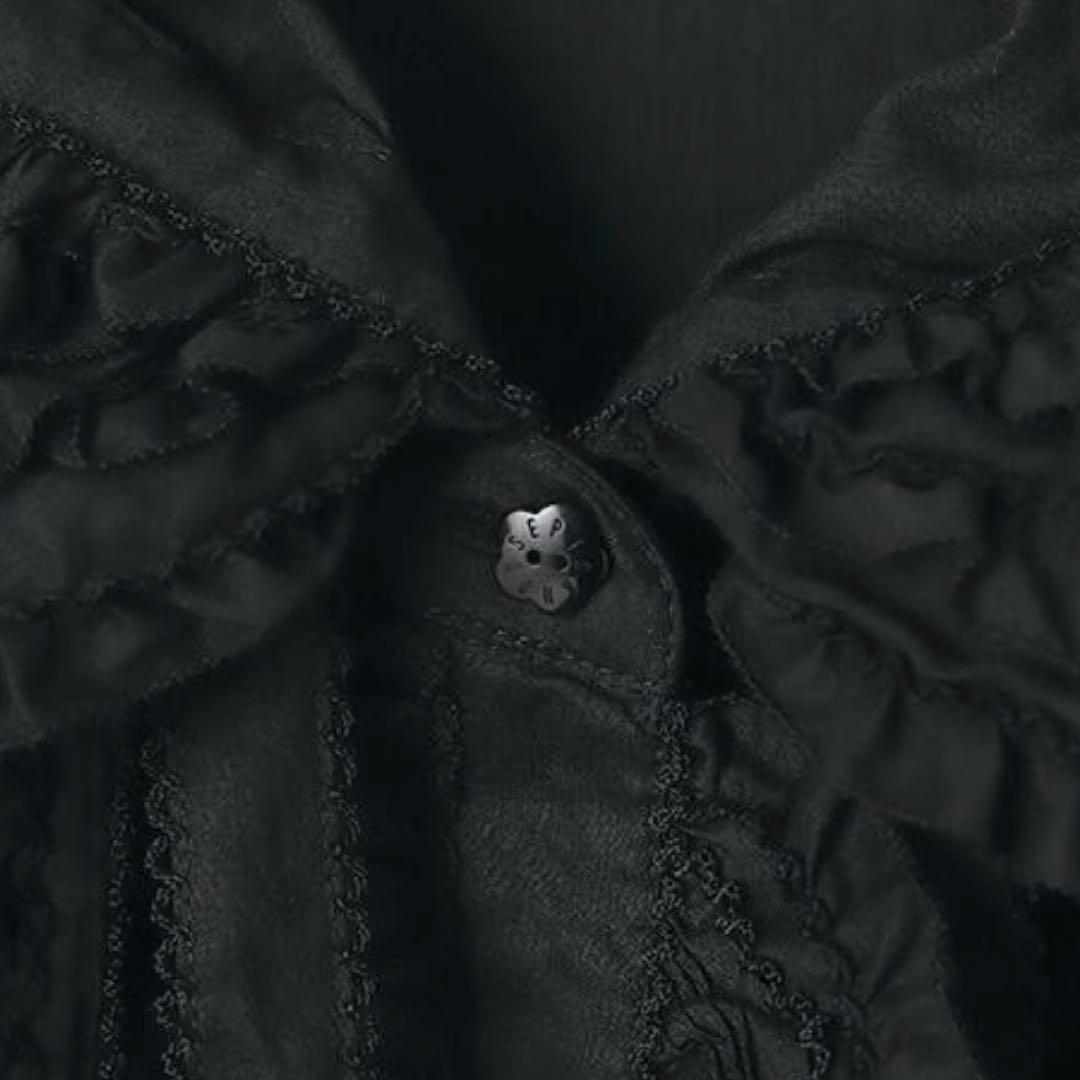 美品✨完売品　PINKHOUSE フリル使い　ローンケープ　ピコ　リボン　黒