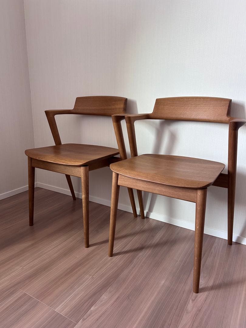 はな＊　飛騨産業 SEOTO セミアームチェア 2脚目有 N5 板座②