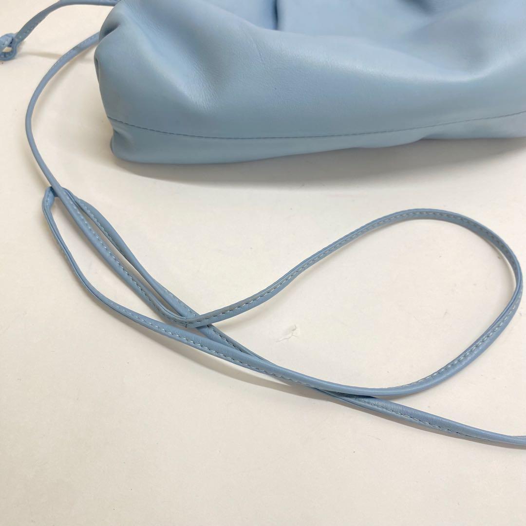 【美品】ボッテガヴェネタ ミニ ザ ポーチ ブルー 水色 ショルダーバッグ