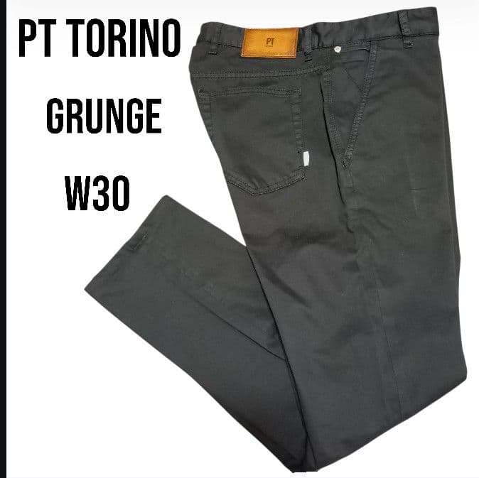 PT TORINO Grunge ブラック コットンスラックス チノパン 30
