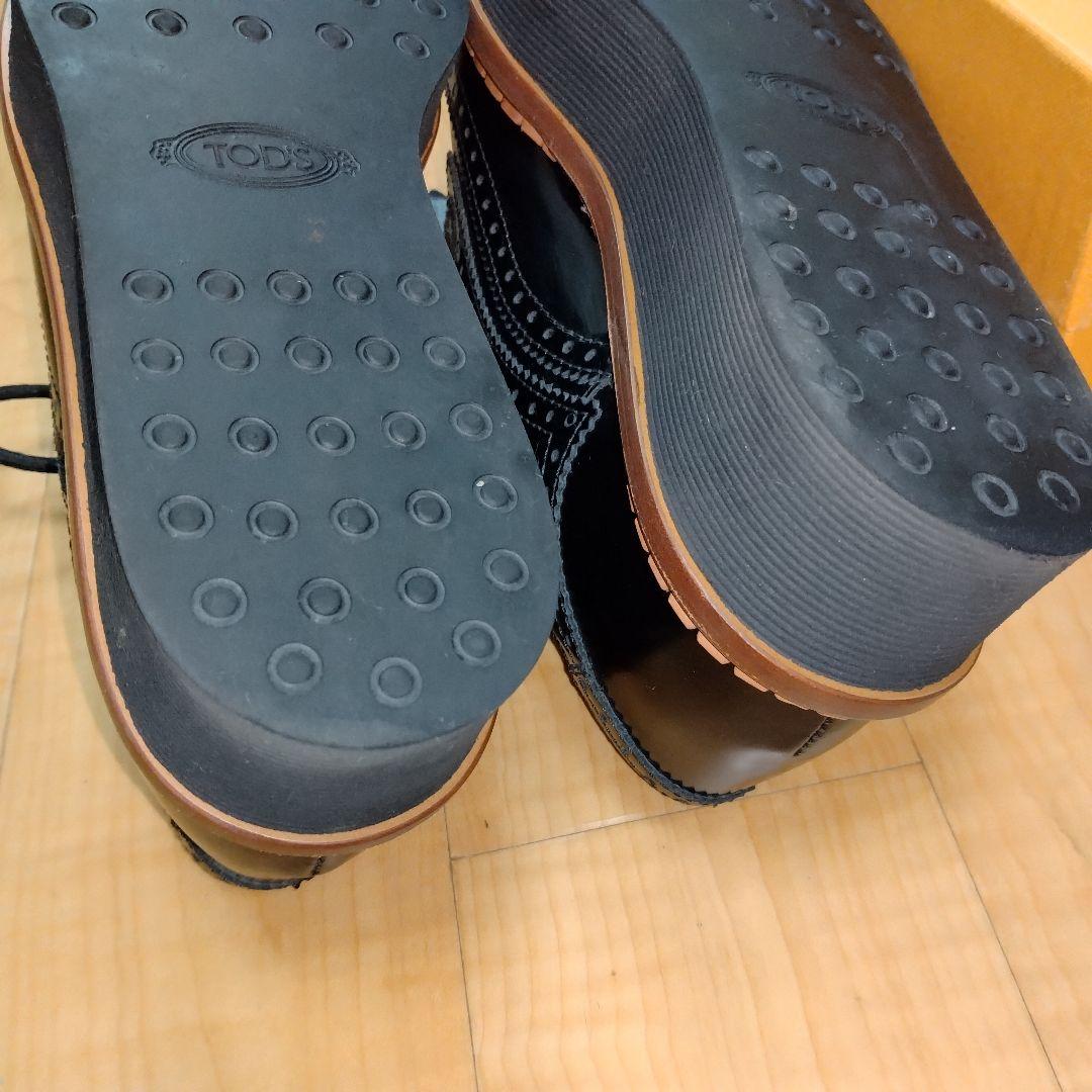 【TODS】トッズ黒エナメルタッセル厚底レディースローファー★美品