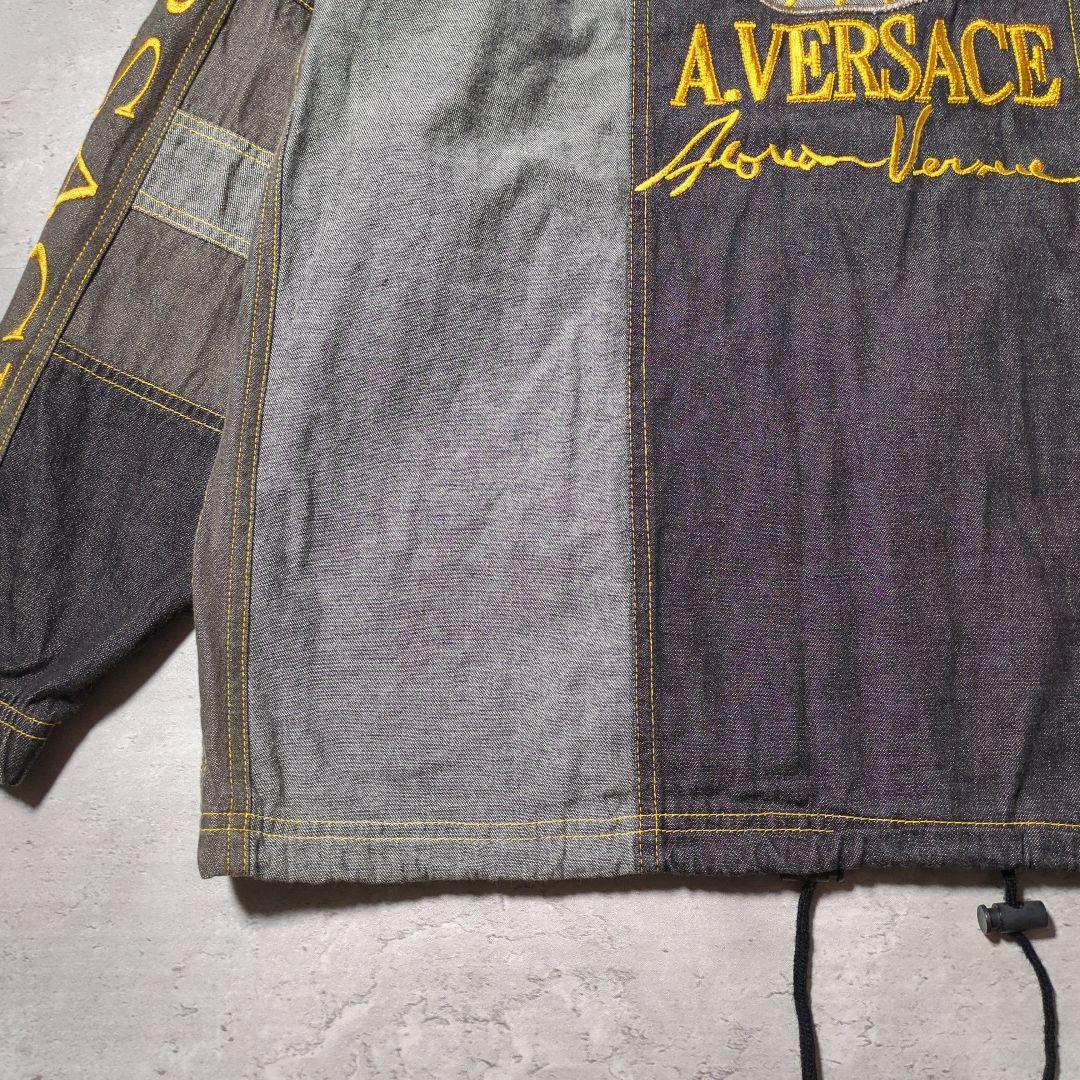 【90s_vintage】A.VERSACE シャンブレー刺繍Jacket