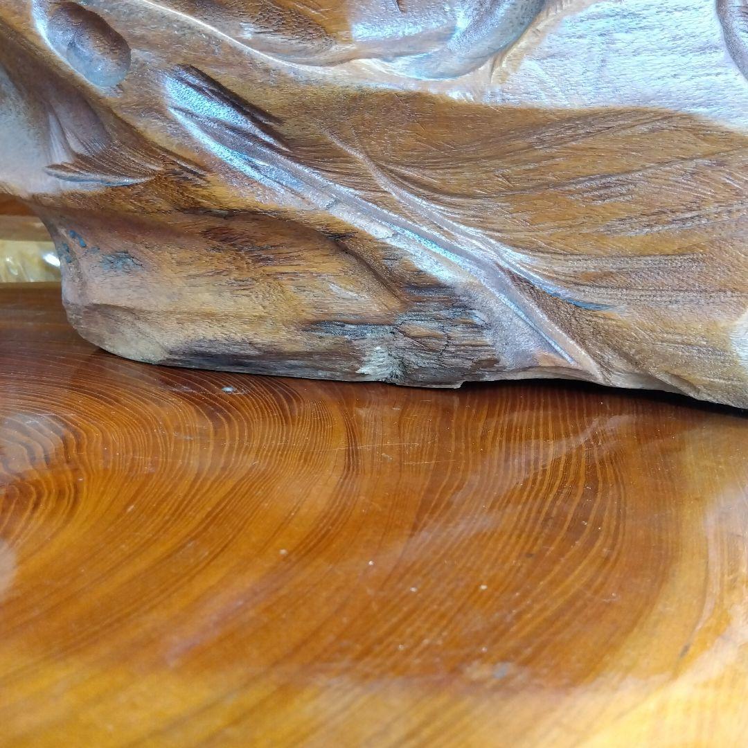 一本木　鷹の置物　オブジェ　レトロ　鷹・松