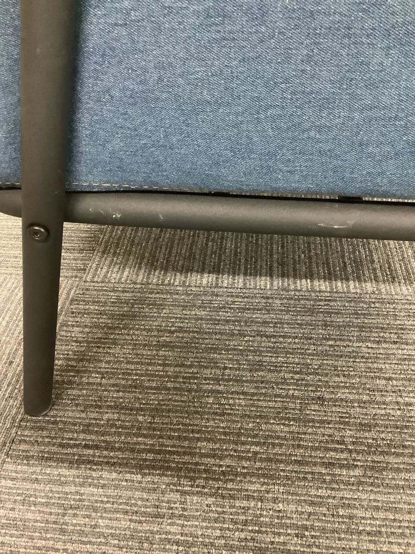 かな 1人掛けソファ 肘掛け付き デニム調 ジーンズ調（★）