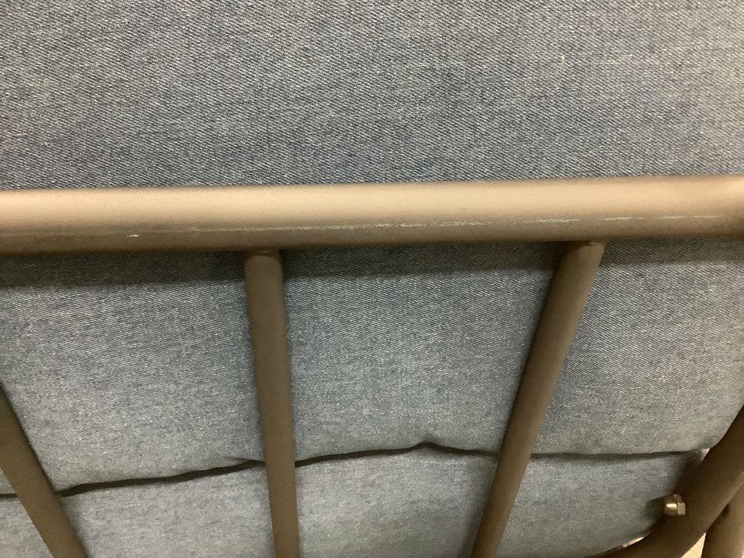 かな 1人掛けソファ 肘掛け付き デニム調 ジーンズ調（★）