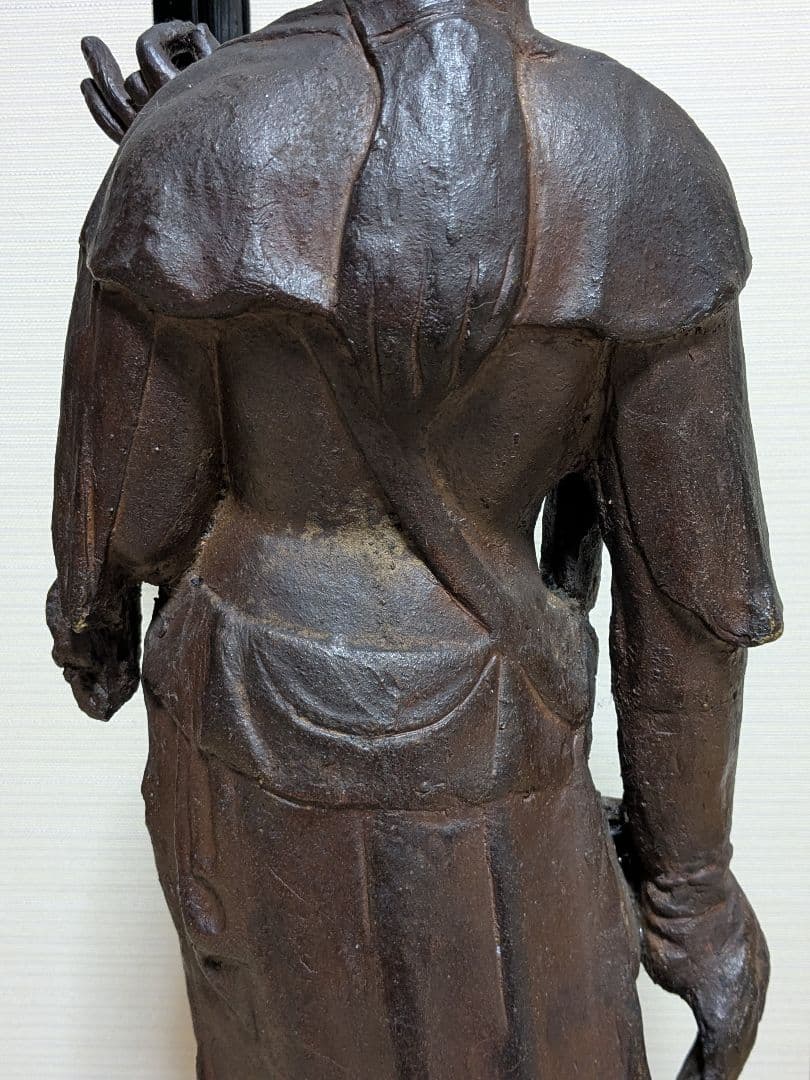 備前焼 観音菩薩立像 仏像 置物 細工物 仏教 観音様 在銘 作家作品 塑像