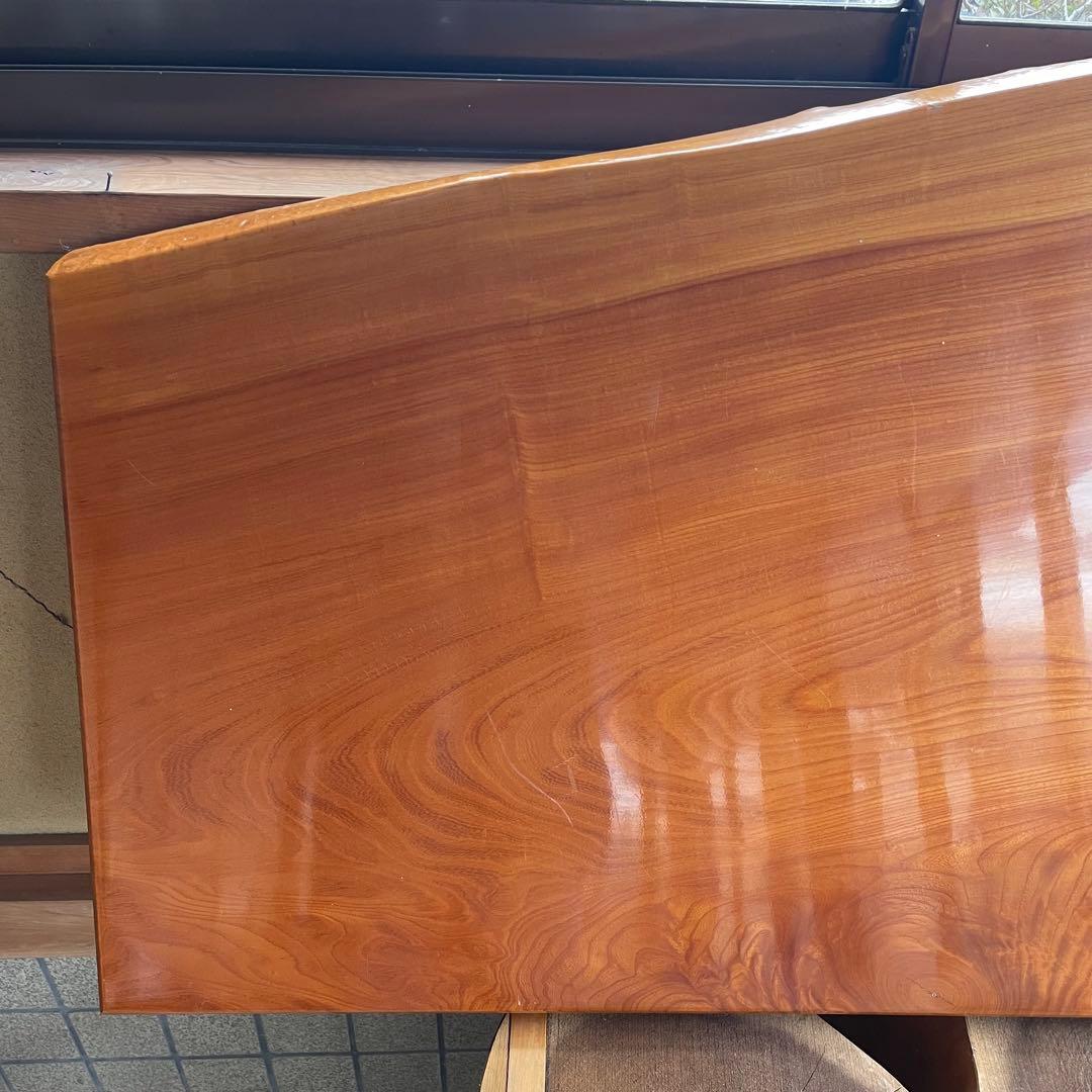 【銘木】欅 無垢一枚板 センターテーブル 注文品 特注品 珍品 昭和レトロ