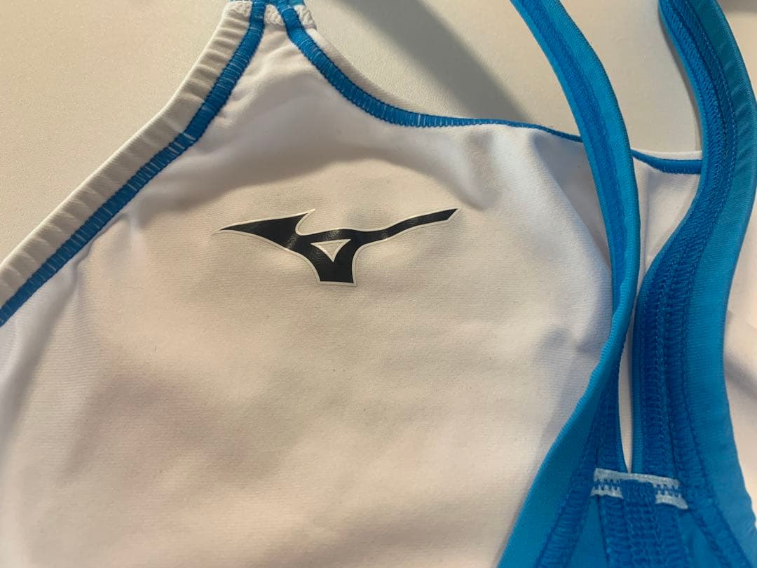 Mizuno 競泳用水着 L ホワイト/ブルー