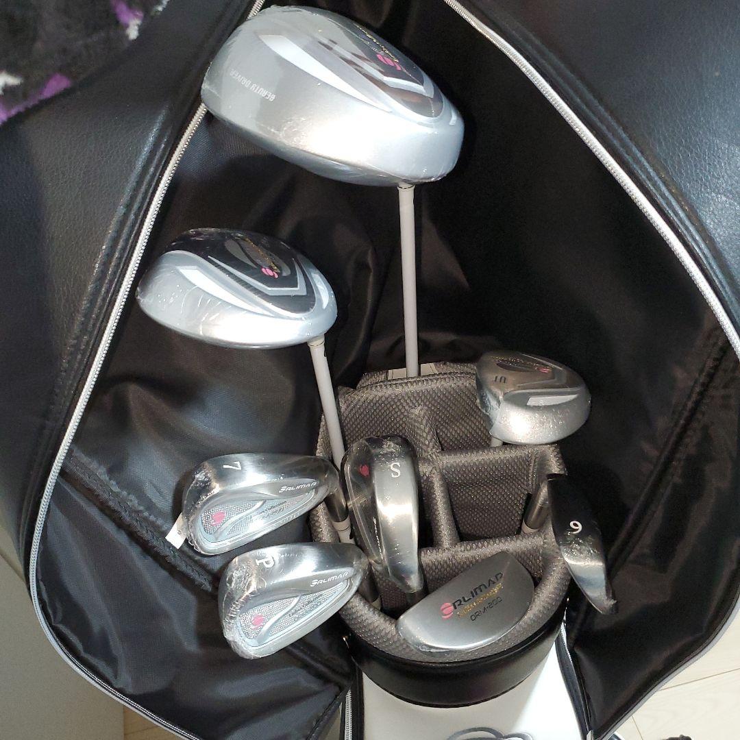 ⭐レディースORLIMARキャディバッグ、ゴルフクラブ未開封ラップ付き8本セット