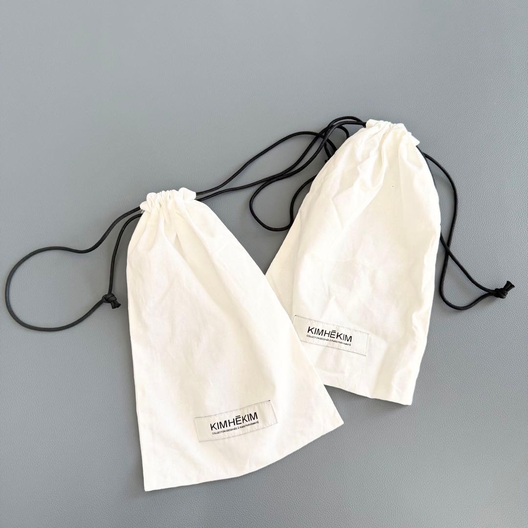 極美品 【キムヘキム】フラワーモチーフ レザー フラットシューズ ホワイト 37