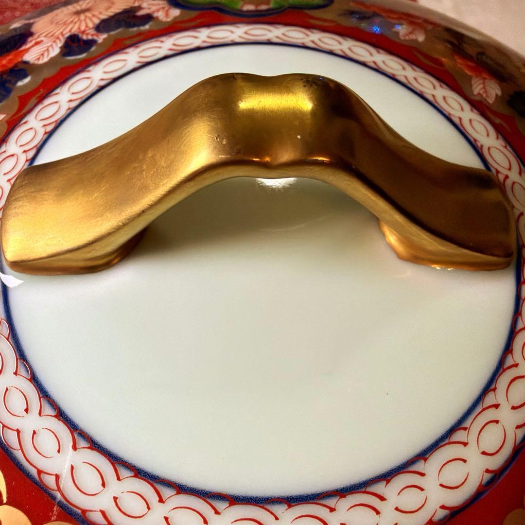 ー有田焼ー 【極美品】 日肥其泉作 昭和年製 極錦金彩古伊万里 陶器三段重