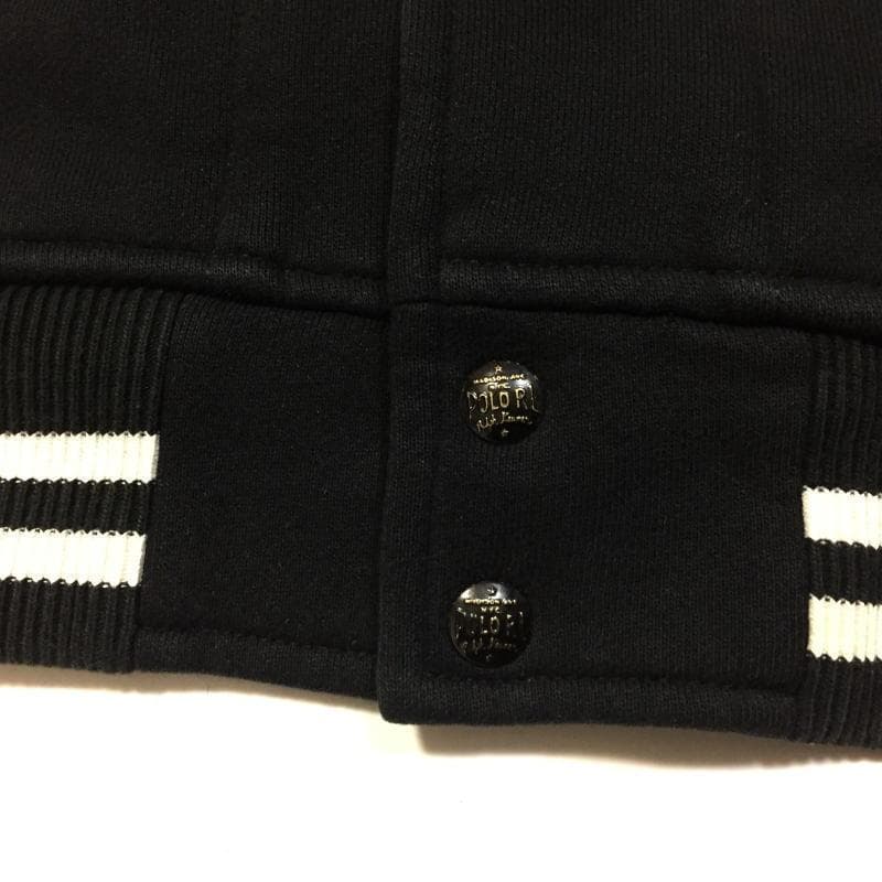 美品 US Ｍ ポロ ラルフローレン Pパッチ フリース ベースボールジャケット