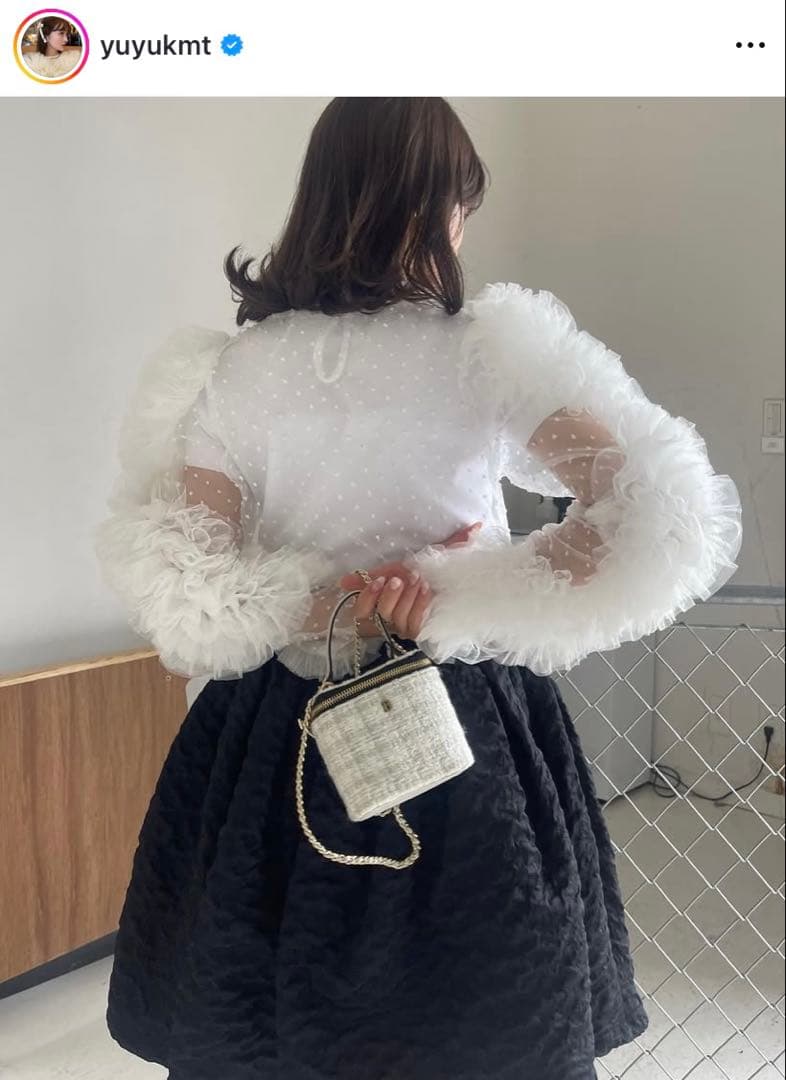 新品bibiy. CAMILLE SHEER TOP ホワイトチュールトップス