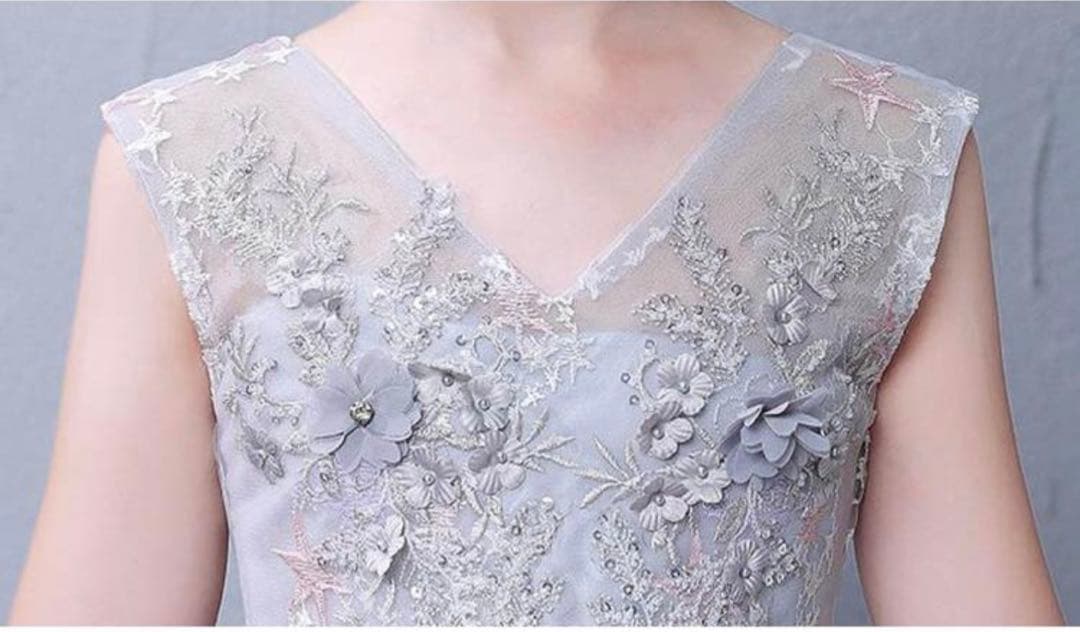 ロングドレス　グレー　140