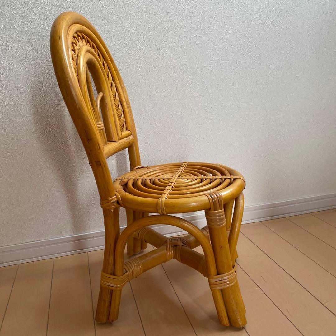 ラタン製アールヌーボー風椅子3脚セット　インテリア　ドール　幼児