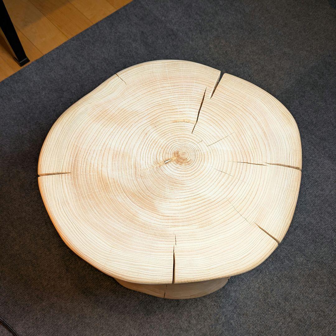 3104　檜　大型　切り株　丸太　テーブル　 スツール　高さ約42.5cm