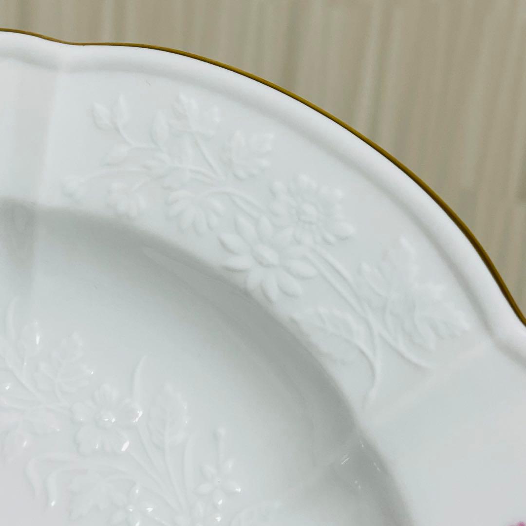 未使用 Missen マイセン 花文 フラワー レリーフ 皿 プレート 20cm