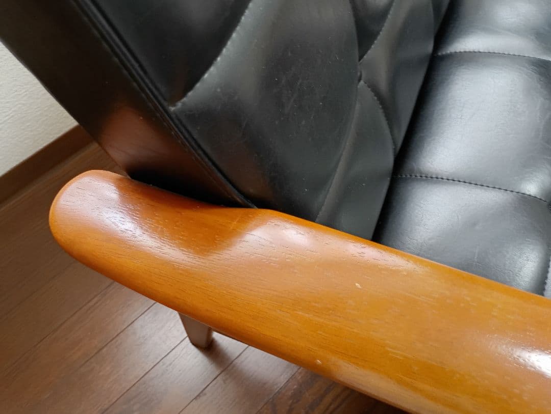 カリモクKチェア 1シーター　ws1150BW 1人掛けソファ 黒　1998年製