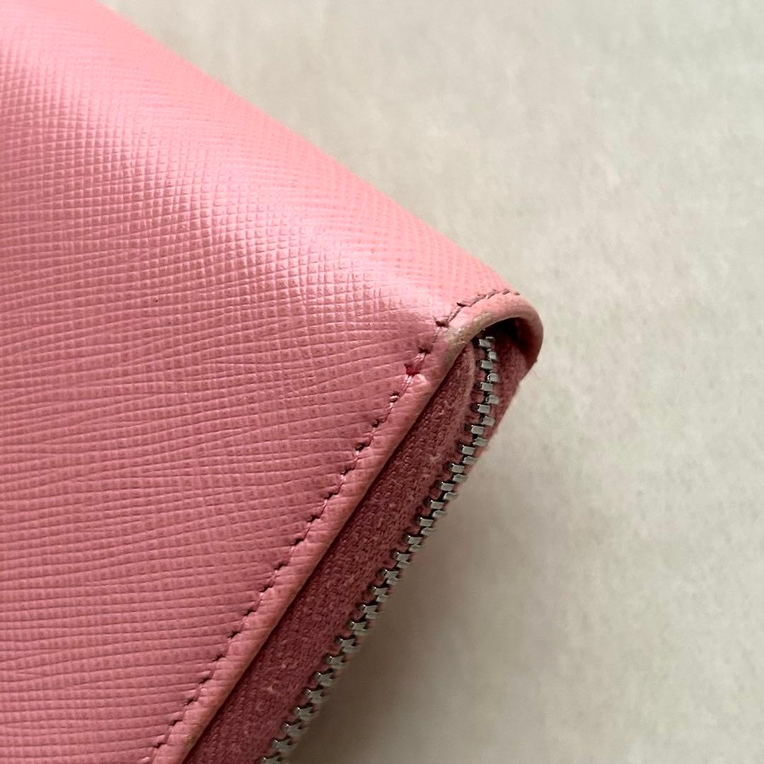 PRADA プラダ 長財布 ラウンドファスナー ピンク