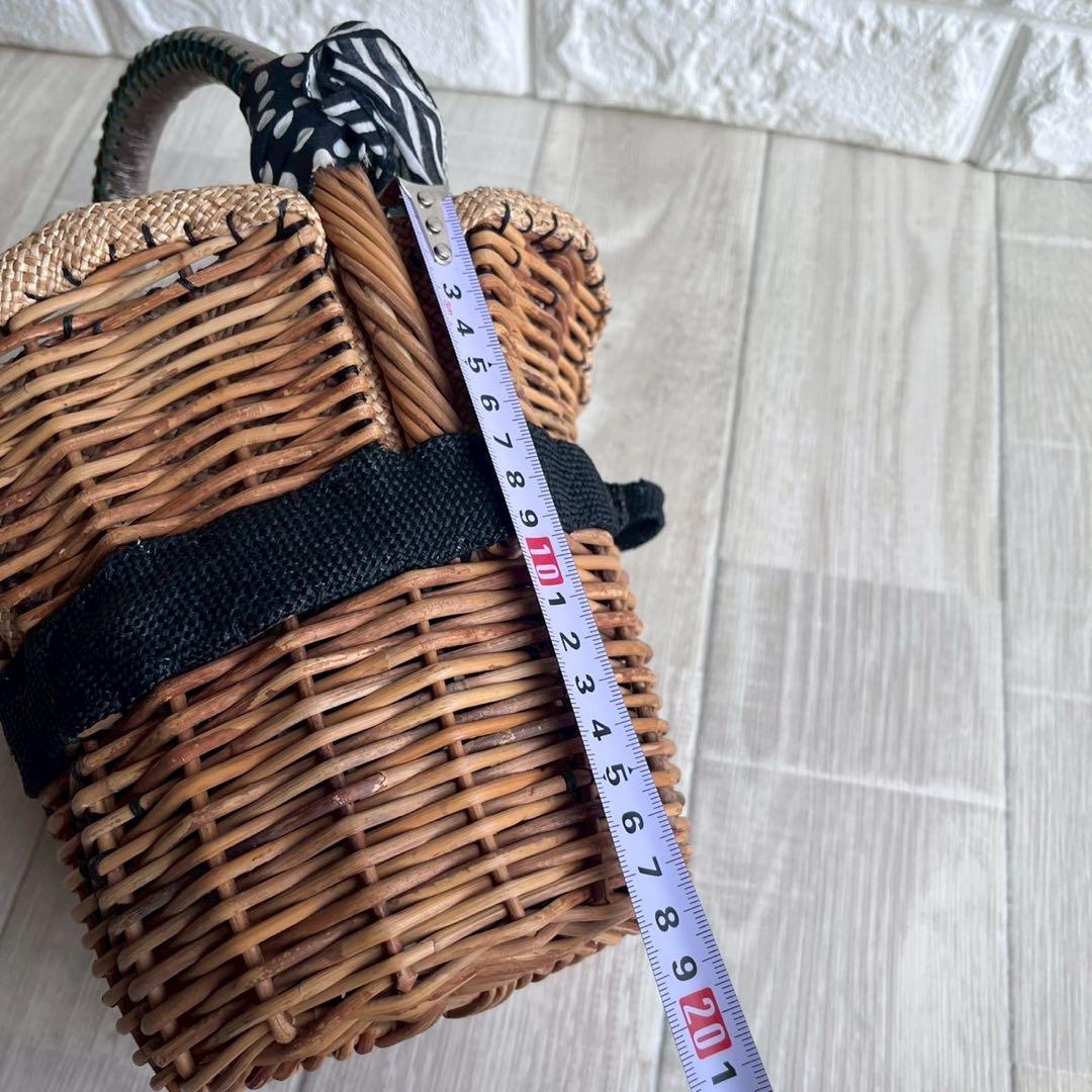 ebagos エバゴス ギンガムチェック カゴバッグ かぶせハンドル