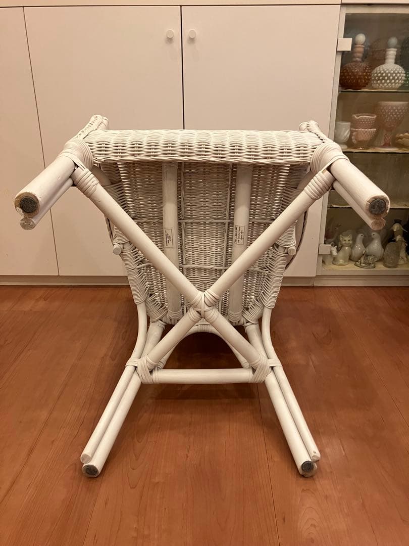 ニトリ　廃盤品　ラタンチェア　ホワイト　NITORI　籐家具