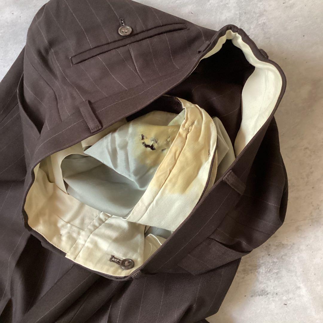 Paul Smithポールスミス　スーツセットアップ　ストライプ　ダークブラウン