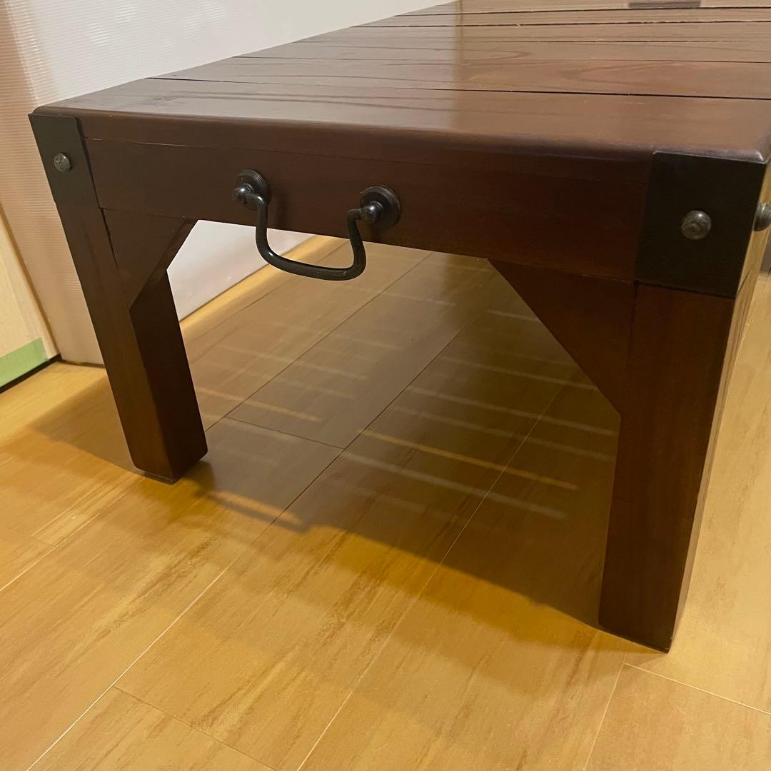 ヴィンテージ仕様 トロリーテーブル センターテーブル インダストリアル 滑車