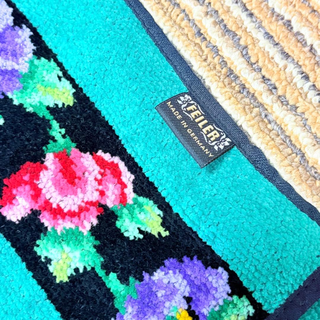 未使用　FEILER フェイラー　花柄 バスタオル　グリーン