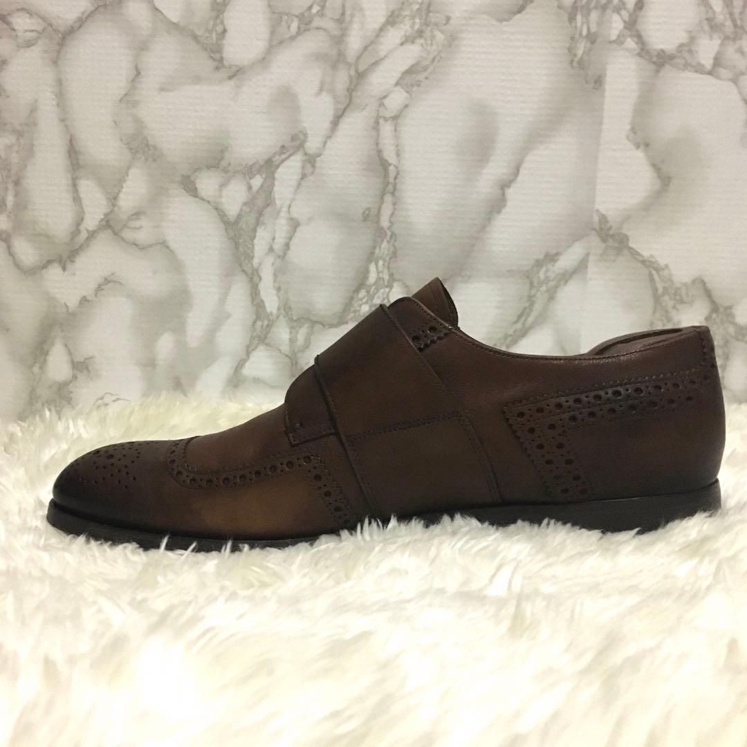 コ*イ様 美品　PRADA プラダ 本革　ダブルモンクストラップ シューズキーパ