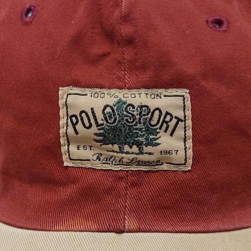 ポロスポーツ ラルフローレン　90s 当時物 パッチロゴCAP 帽子 米国製