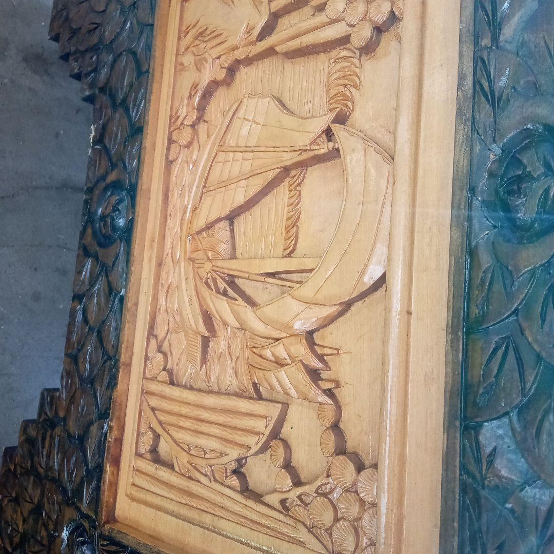 木彫のローチェスト　箱　アジアン