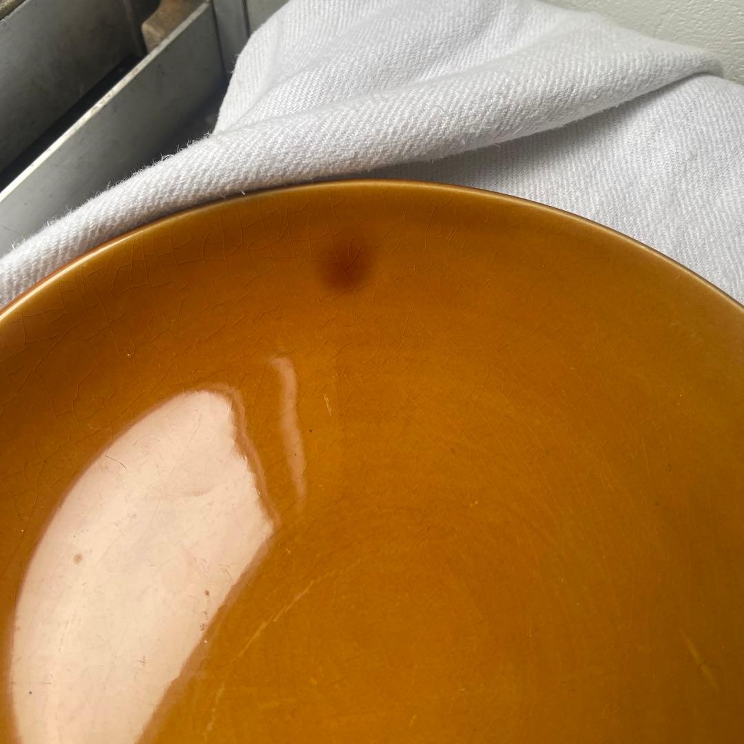 フランスヴィンテージ　サンタマン窯　プレート2点イエローブラウン古道具ブロカント