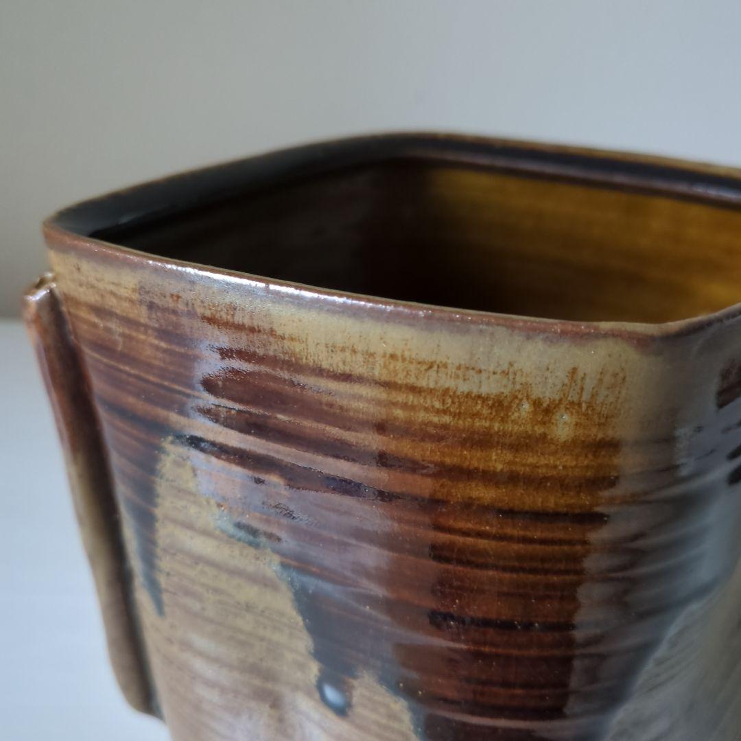 茶道具　耳付き水指　水指　如拙庵　須田祥豊　菱形耳付水指