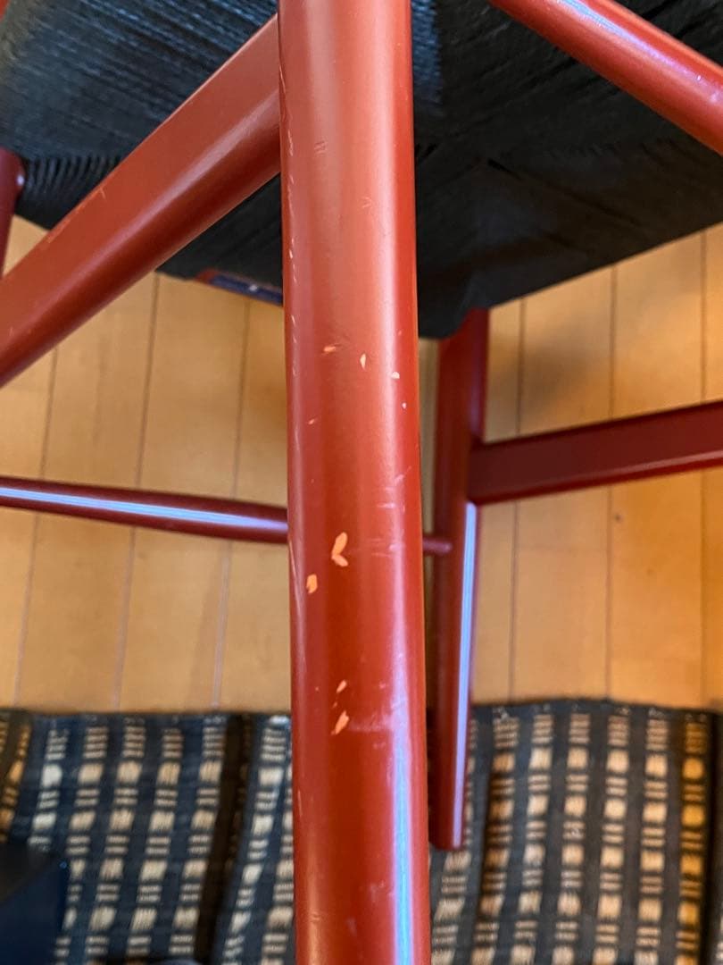 再値下げしました。北欧家具。カールハンセンの、Ｙチェア朱のラッカー仕上げ。