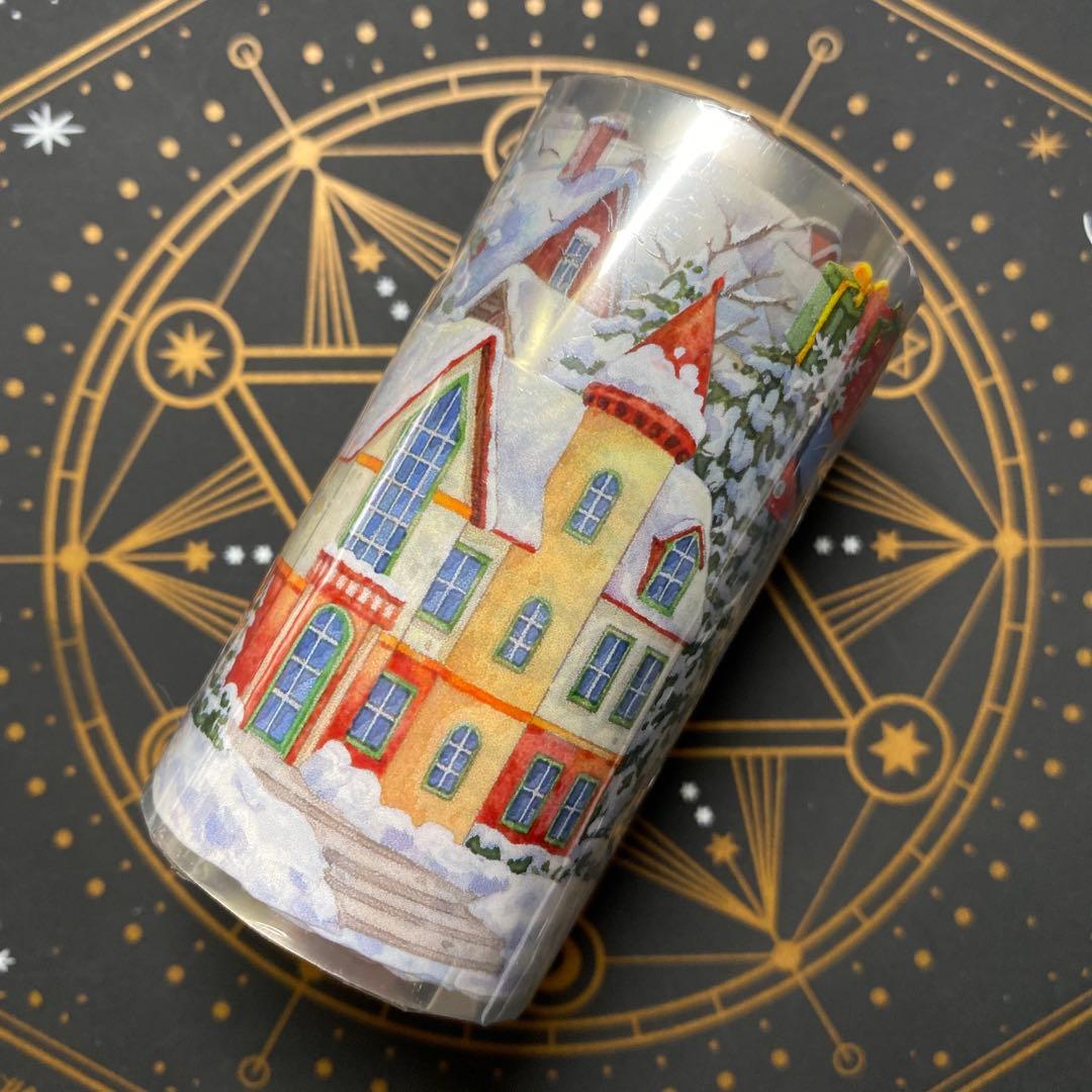 【8921】海外　マステ　5m巻　PETマスキングテープ　景色　冬　トナカイ