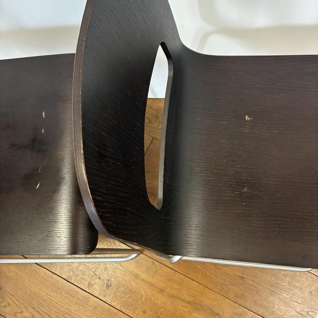 スタッキングチェア ダークウッド 2脚セット