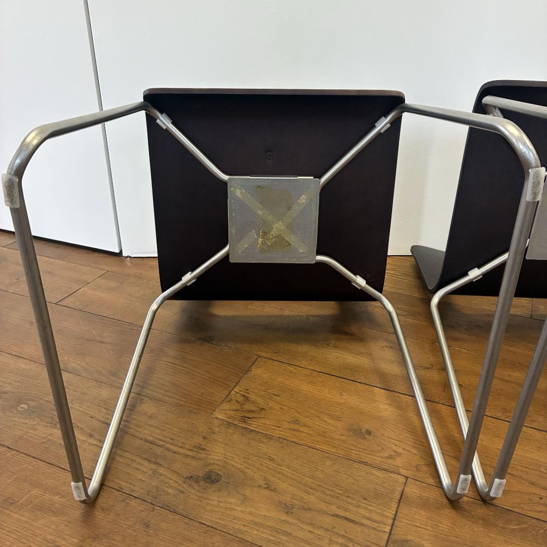 スタッキングチェア ダークウッド 2脚セット