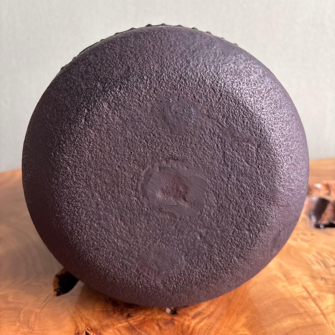 増山謦鉄作 茶釜 鵬雲斎好 遠山窯 釜かん付 茶道具 共箱