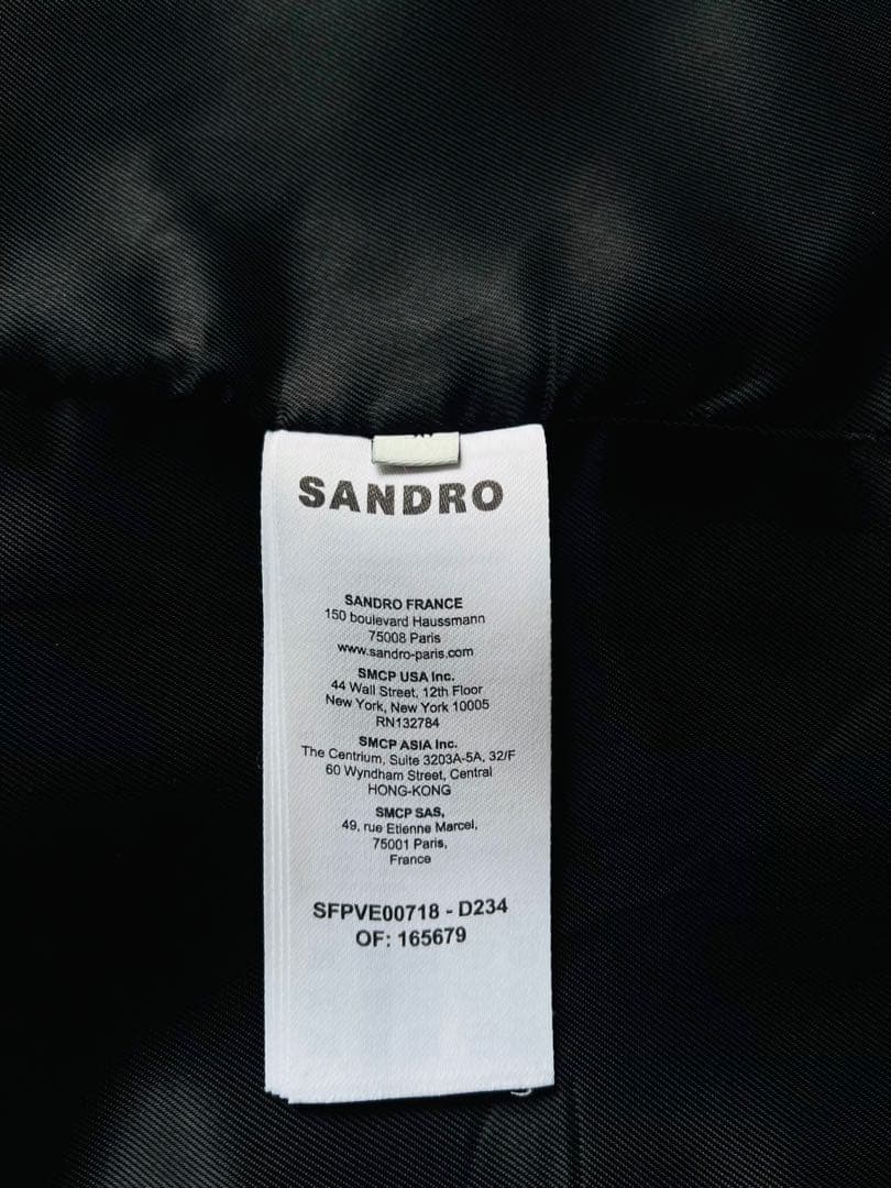 SANDRO サンドロ ネイビー ジャケット 36 紺 ピンストライプ