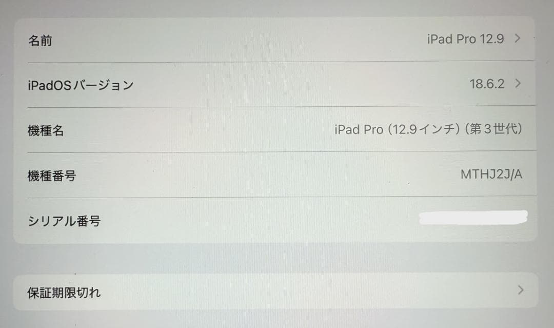 iPad Pro 12.9インチ 第3世代 64GB Cellular