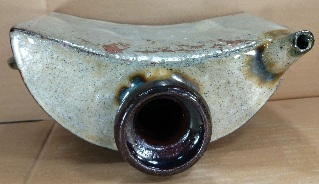 【本物保証】金城次郎 魚紋抱瓶 共箱(本人書付）栞 人間国宝 壷屋焼 やちむん