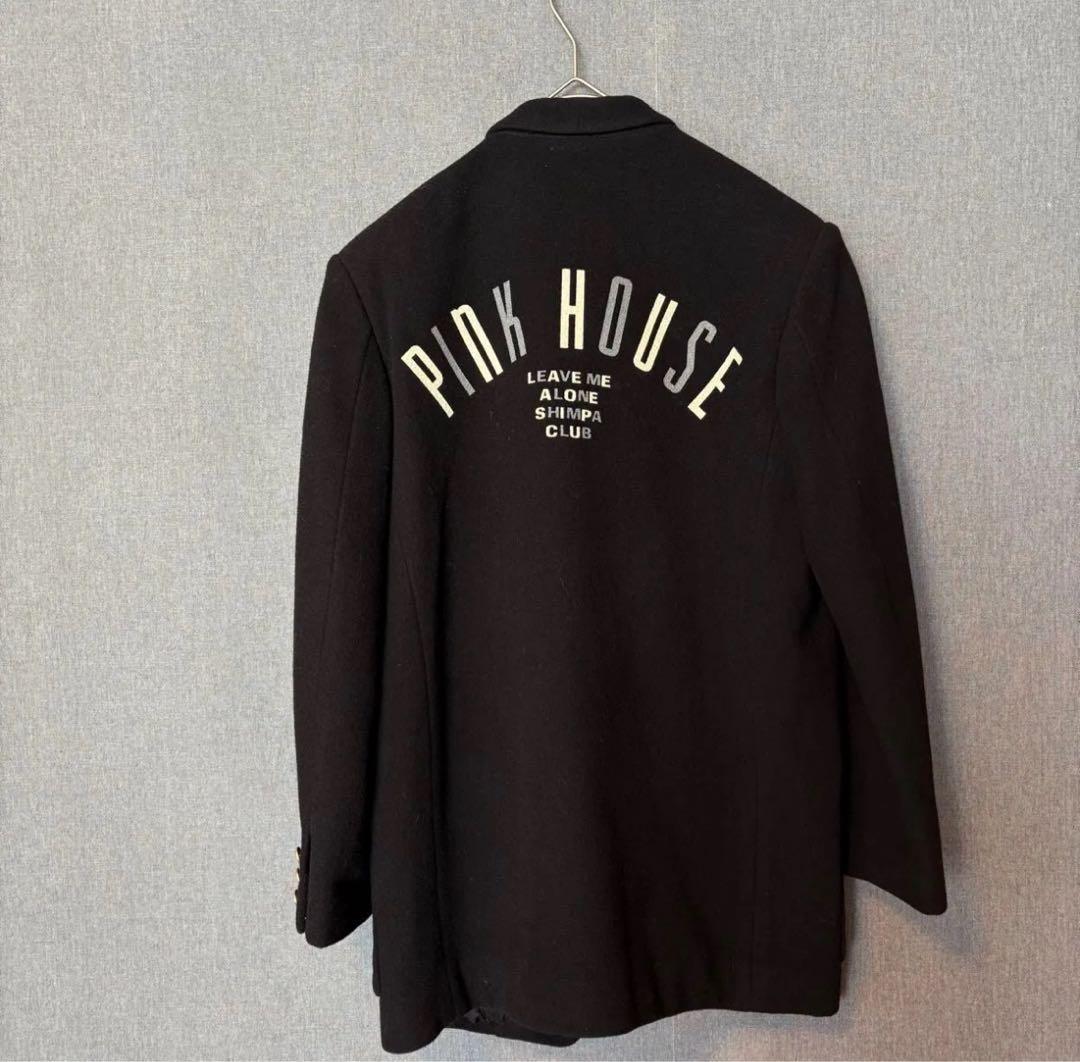 ピンクハウス　テーラードジャケットコート　L大きめ　黒