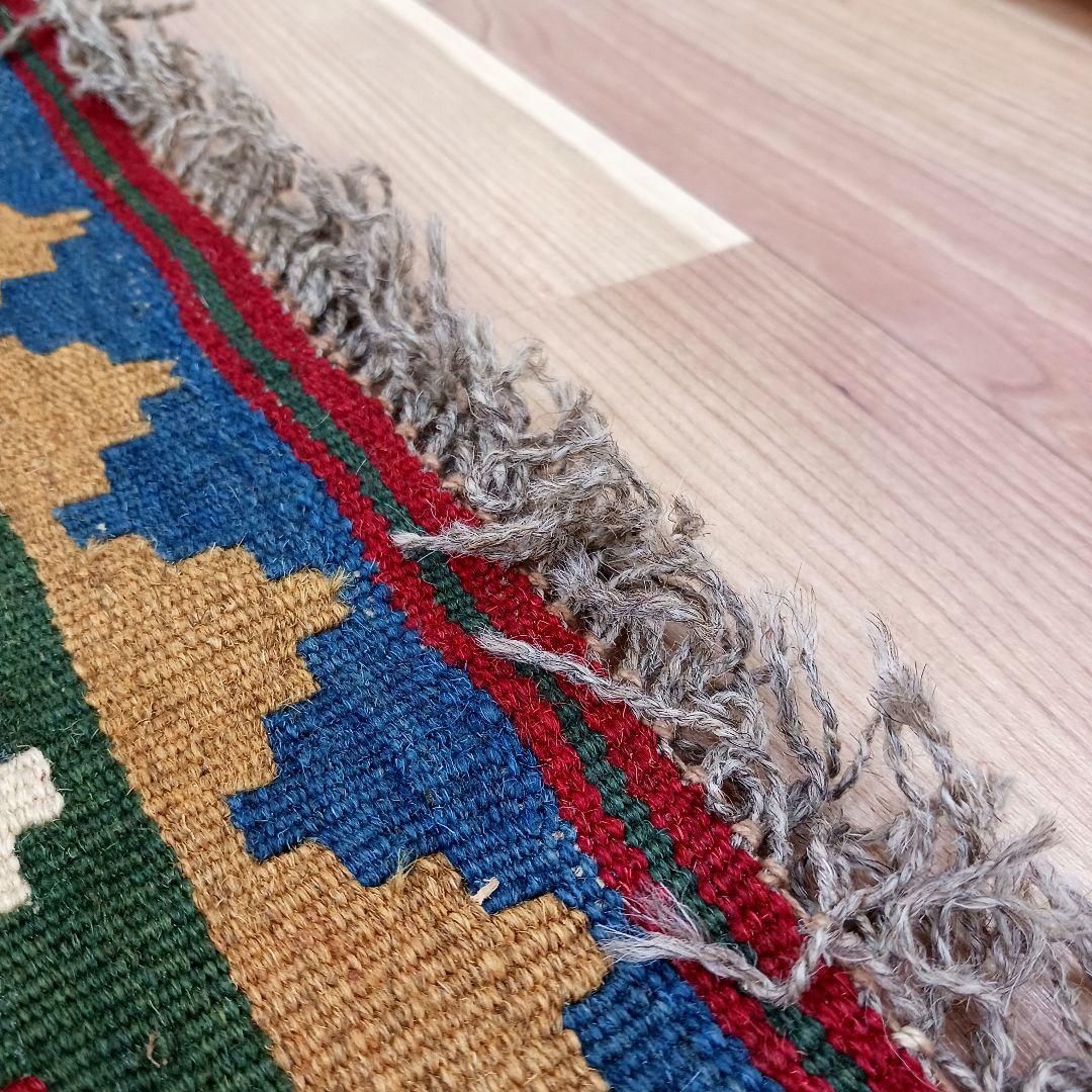 Y2658-1 イラン カシュガイ産 キリム 天然染料 ウール100% 絨毯