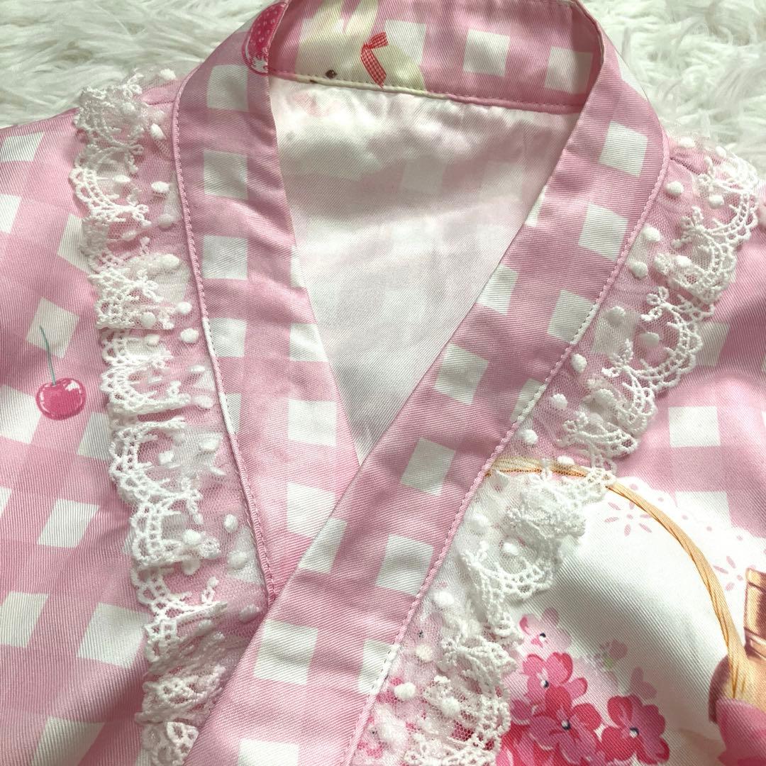 ^*♡様 To Alice いちごギンガムチェック浴衣セット ピンク