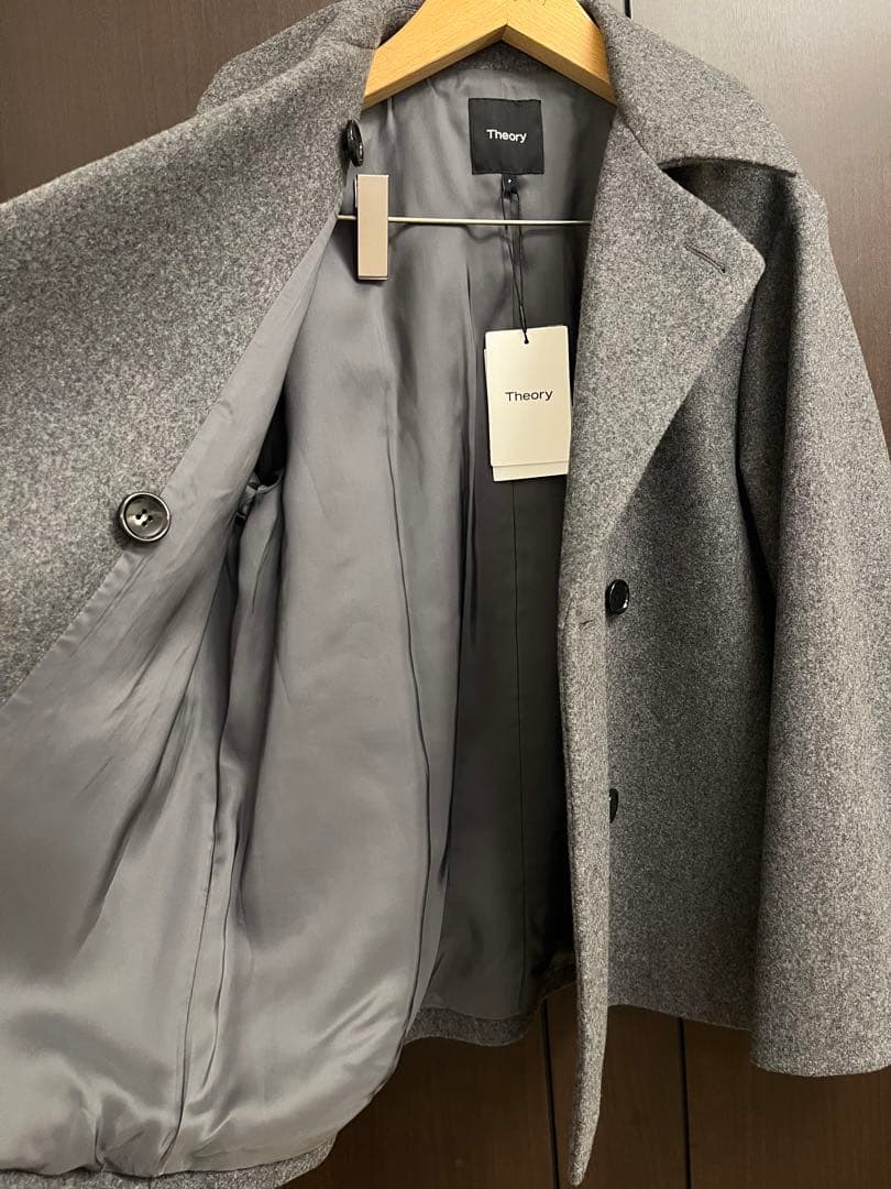 新品　theory 25AW メルトンウール　ピーコート　グレー
